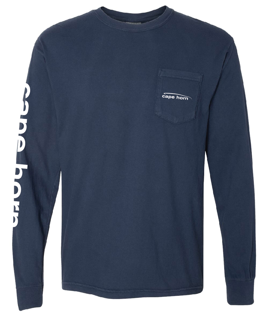 Cape Horn Long Sleeve Cotton Shirt - Navy Blue