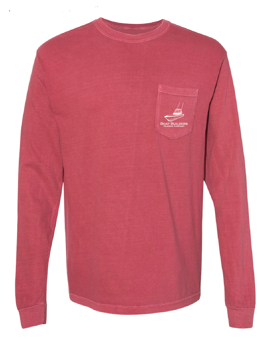 Boat Builders Trading Co. Long Sleeve Walk Around Line Drawing- Sea Buoy Red
