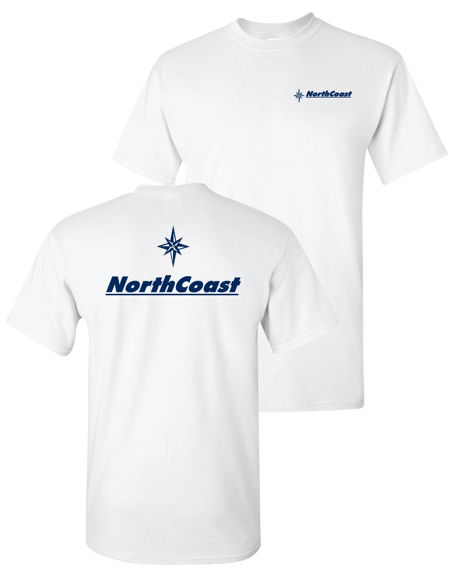 NorthCoast Boats White Tee with Navy Logo Tee