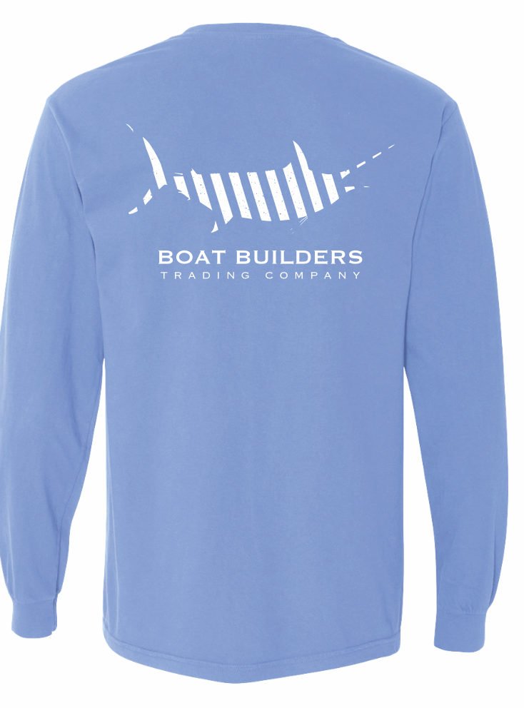 Boat Builders Trading Co. Striped Marlin Long Sleeve Shirt - Marlin Blue