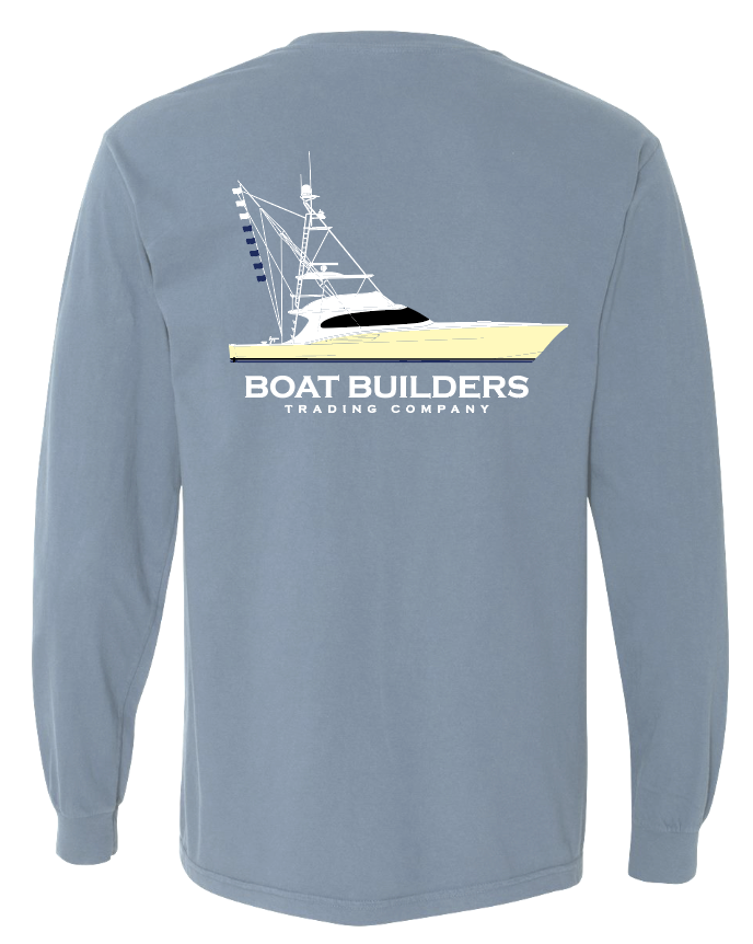 Boat Builders Trading Co. Yellow Sportfish Long Sleeve - Slate Blue
