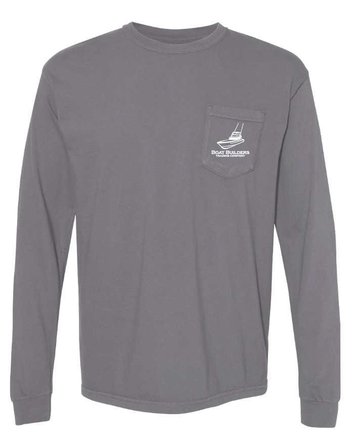 Boat Builders Trading Co. Walkaround  Long Sleeve - Blackout on Grey