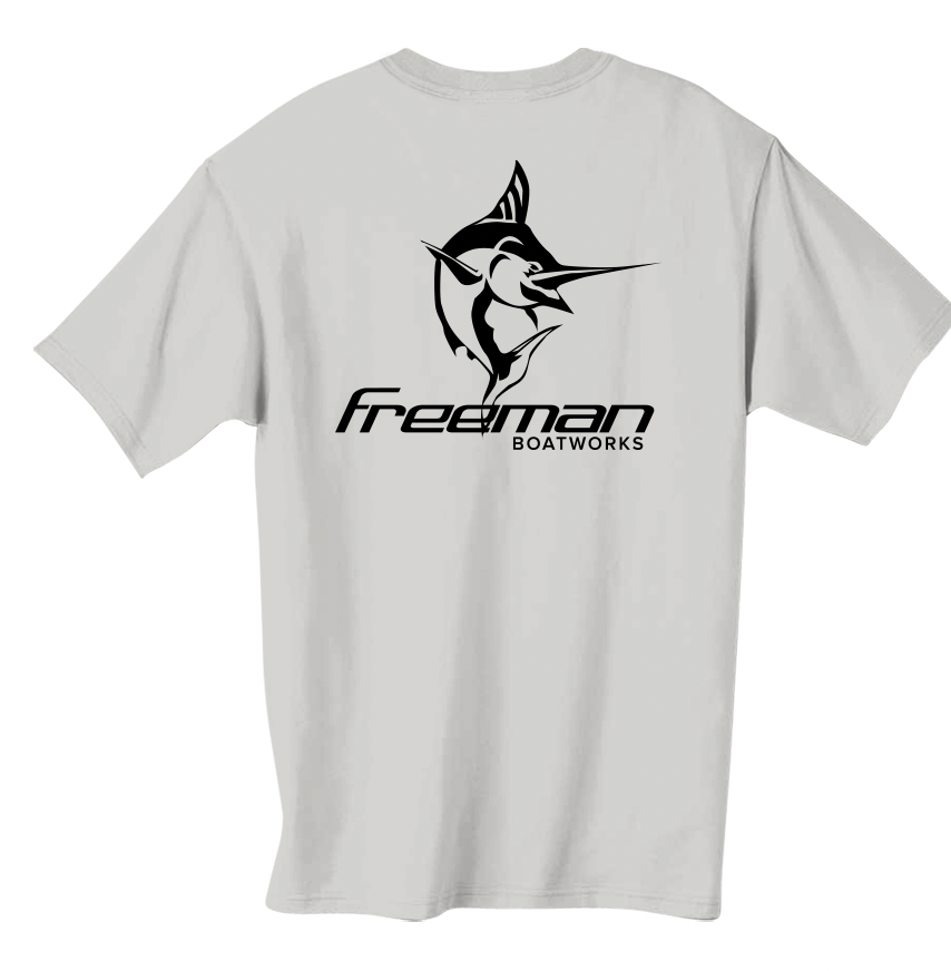 Freeman Boatworks Short Sleeve Grey shirt with Black logo