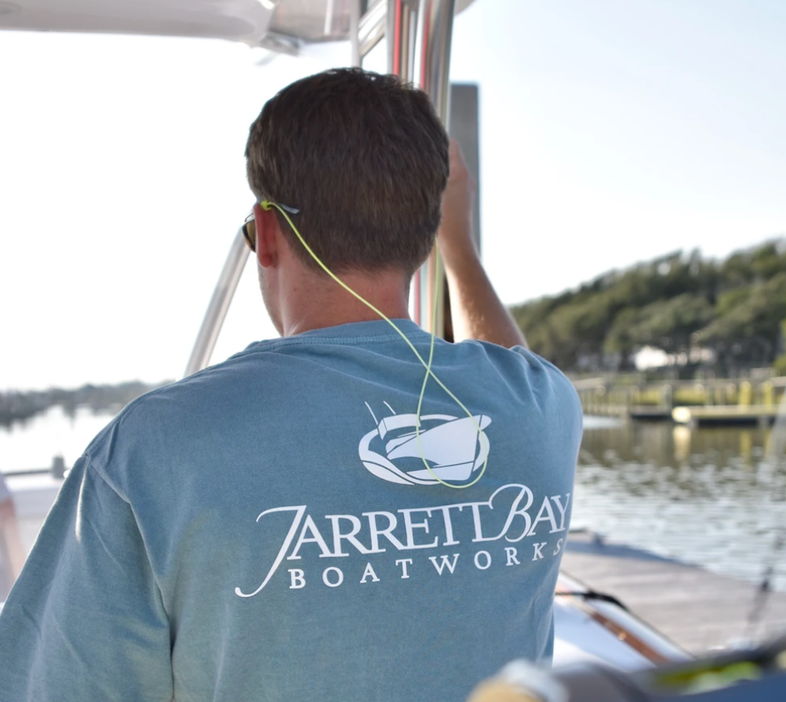 Classic Jarrett Bay Boatworks Logo Long Sleeve T-Shirt - Classic Blue