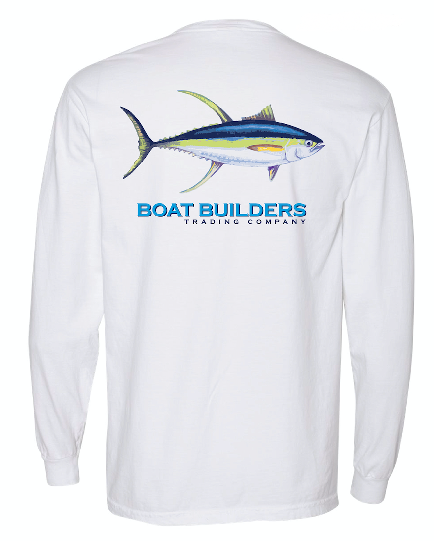 Boat Builders Trading Co. Yellowfin Tuna Long Sleeve Shirt - White